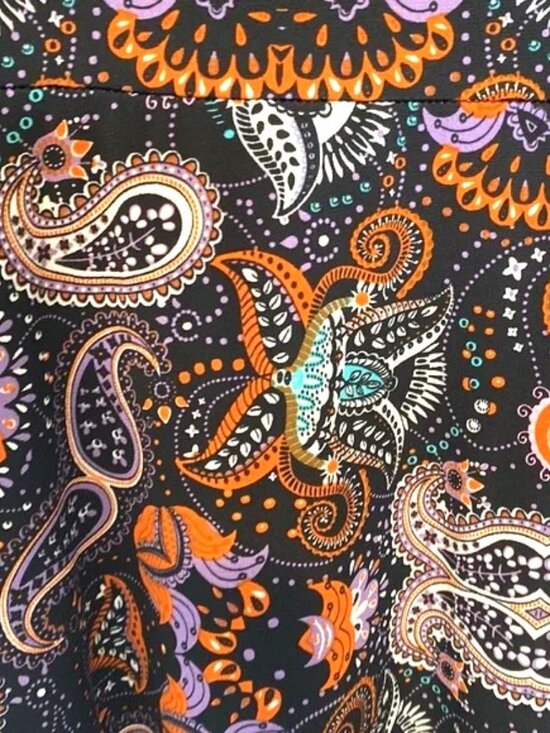 LuLaRoe Maxi Skirt Size 2XL Paisley Purple Orange Green Black White NWT - Picture 1 of 3